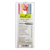 Pica Dry Ersatzminen-Etui, (4x graphit, 2x rot, 2 x gelb)