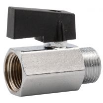 Kugelhahn, Mini-Sechskant, 3/8" IG/AG