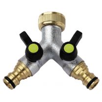 2-Wege-Ventil 3/4“ verchromt mit Schlauch- verbindung